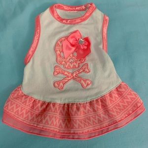 XXS Bond & Co. Pink Skull Dress Dog Clothing